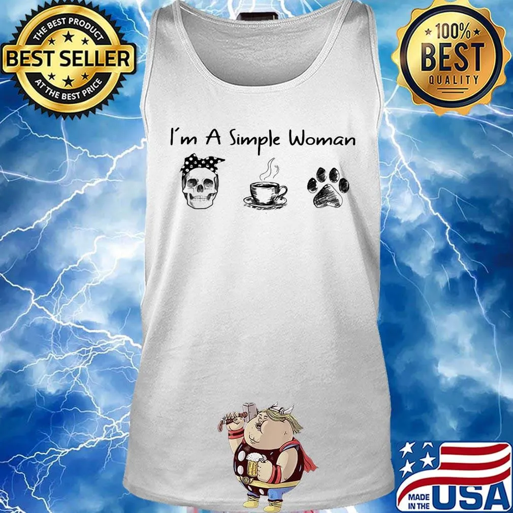 I'm a simple woman sugar skull coffee paw dog s Tank top