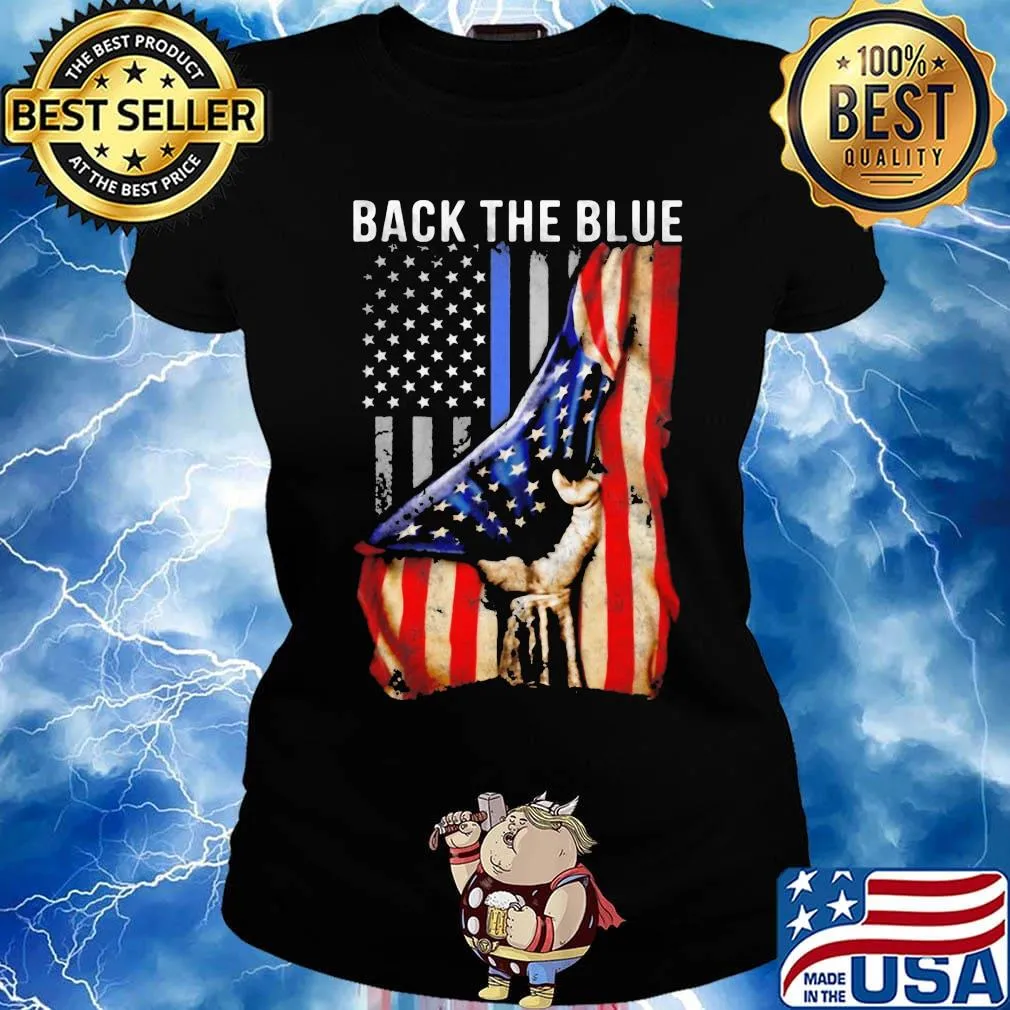 Independence day flag american back the blue s Ladies tee