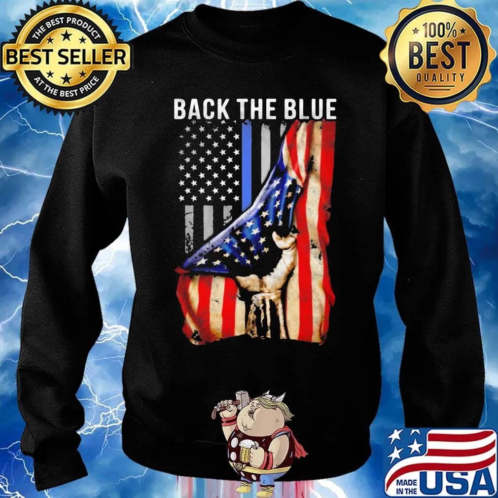 Independence day flag american back the blue s Sweater