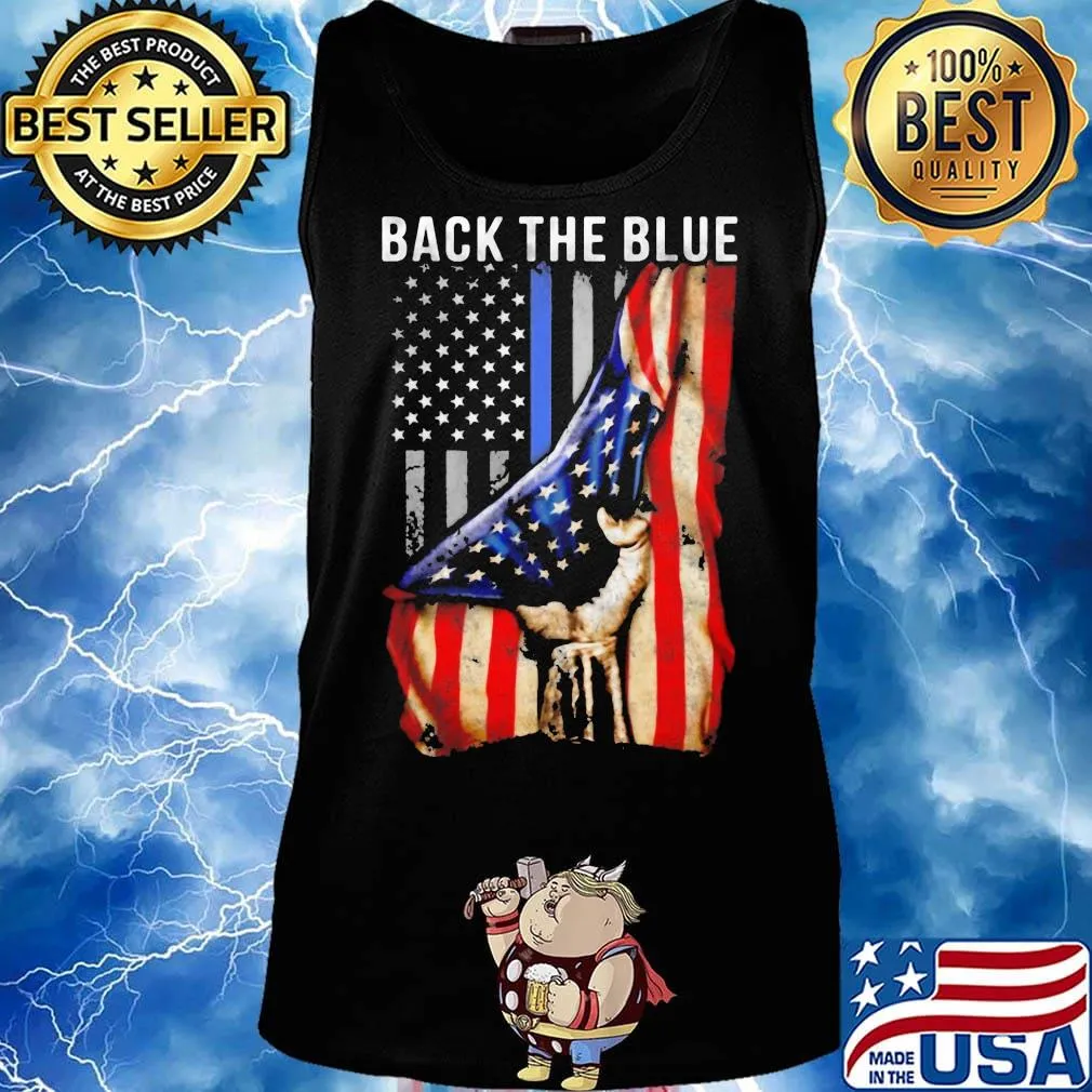 Independence day flag american back the blue s Tank top