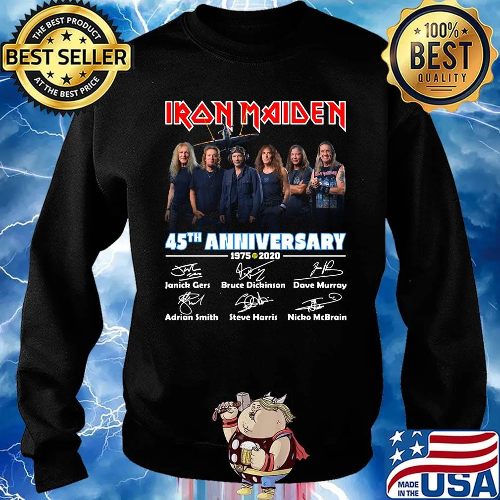 Iron maiden band 45th anniversary 1975 2020 signatures s Sweater