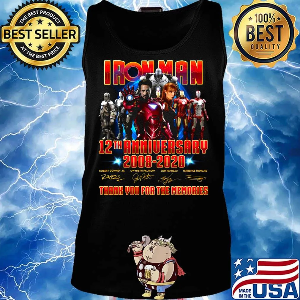 Iron man 12th anniversary 2008 2020 thank you for the memories signatures s Tank top