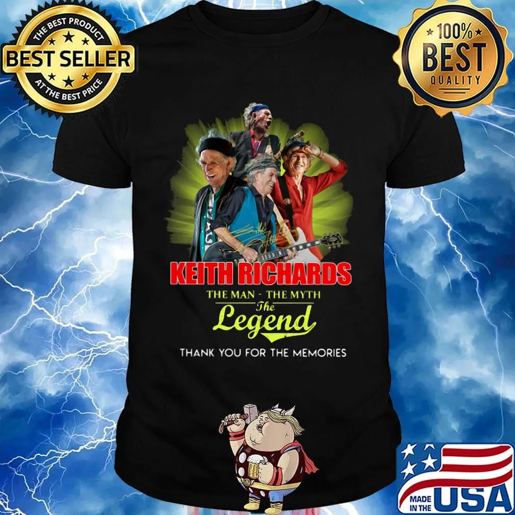 Keith richards the man the myth the legend thank you for the memories signature shirt