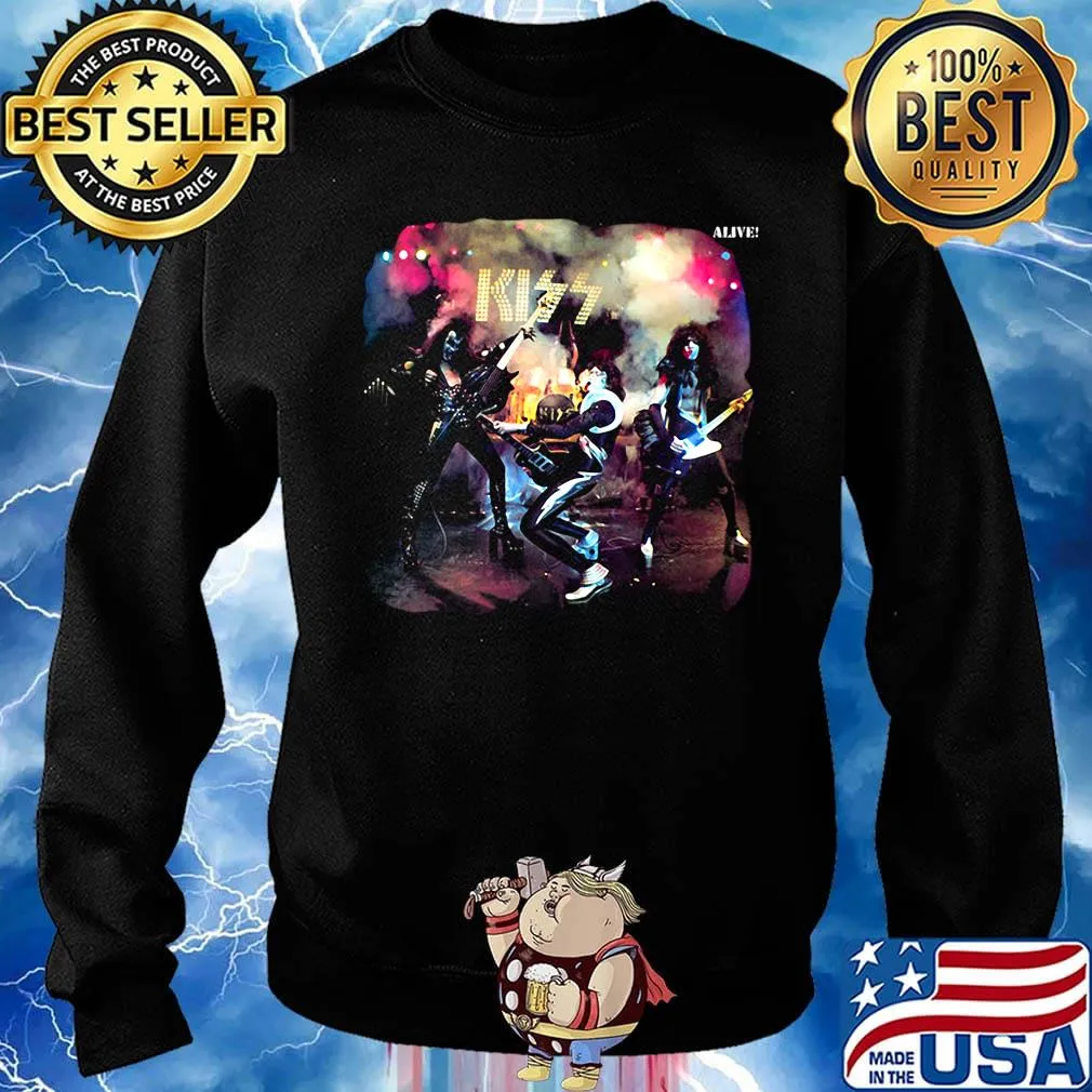 Kiss band alive worldwide rock and roll s Sweater