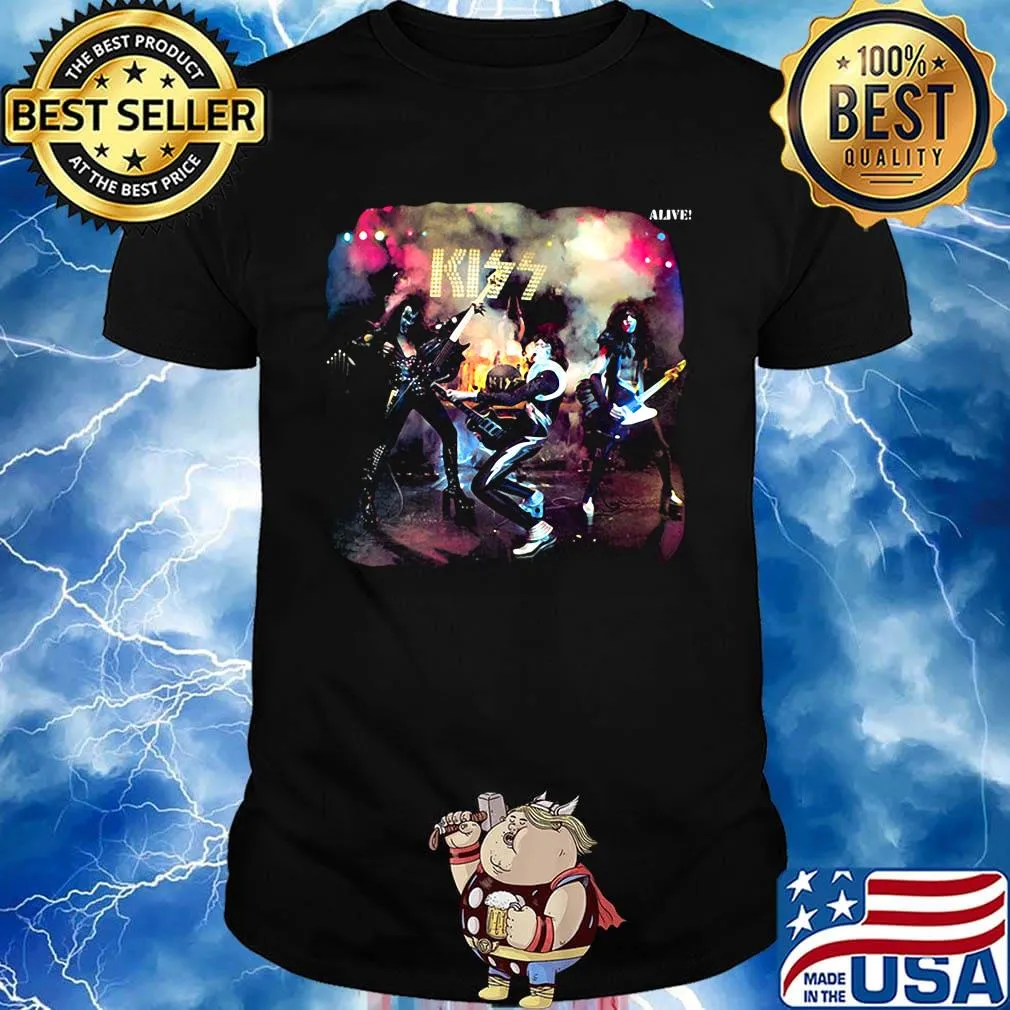 Kiss band alive worldwide rock and roll shirt