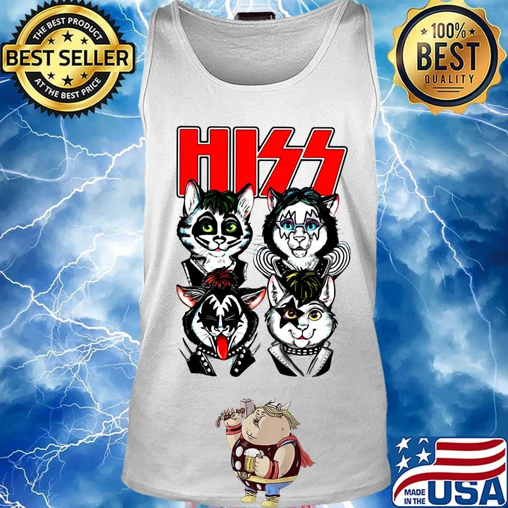 Kiss hiss cat band rock s Tank top