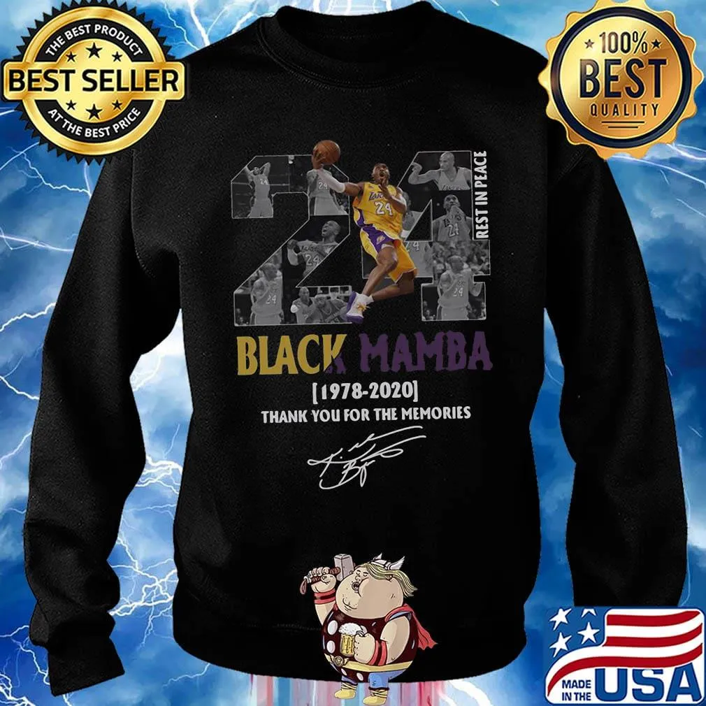 Kobe bryant 24 rest in peace black mamba 1978 2020 thank you for the memories signature s Sweater