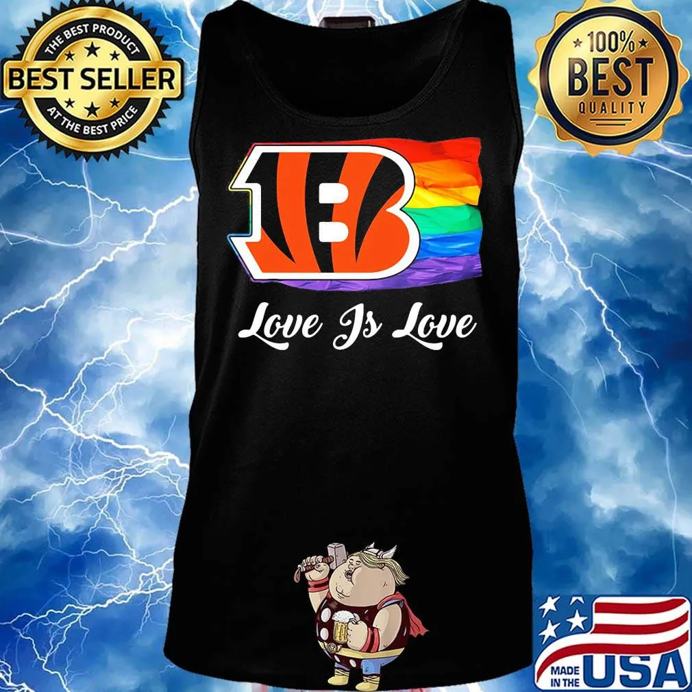 Lgbt flag cincinnati bengals love is love football logo s Tank top