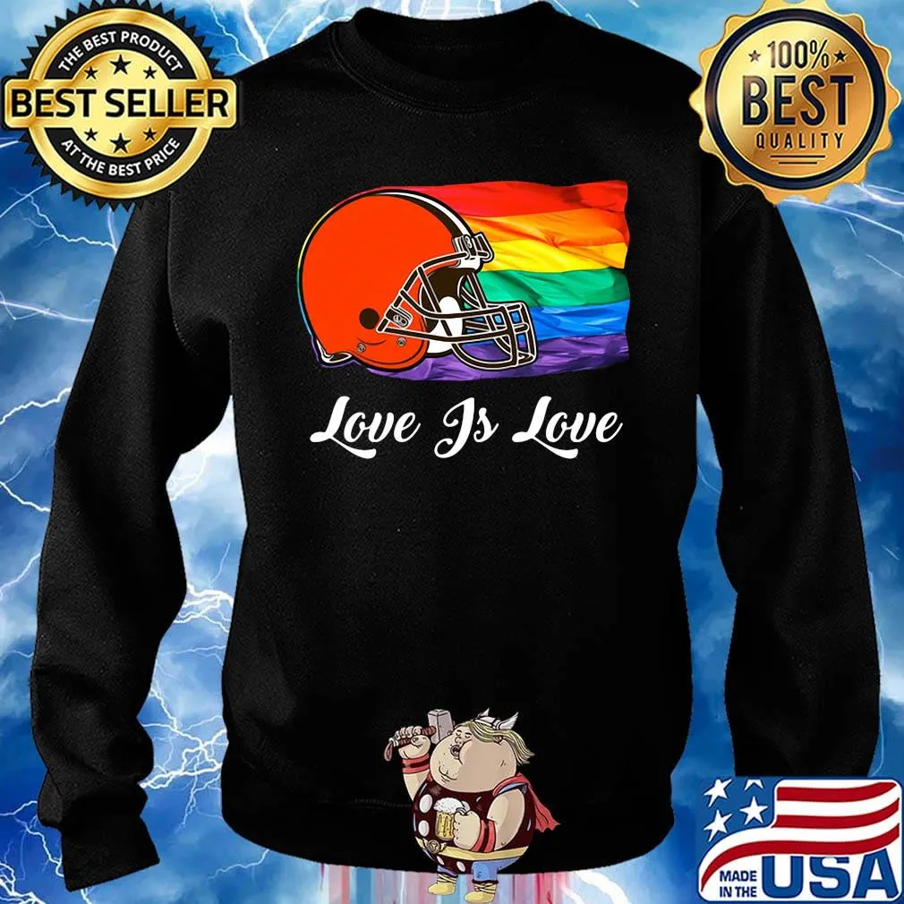 Lgbt flag cleveland browns love is love football logo s Sweater