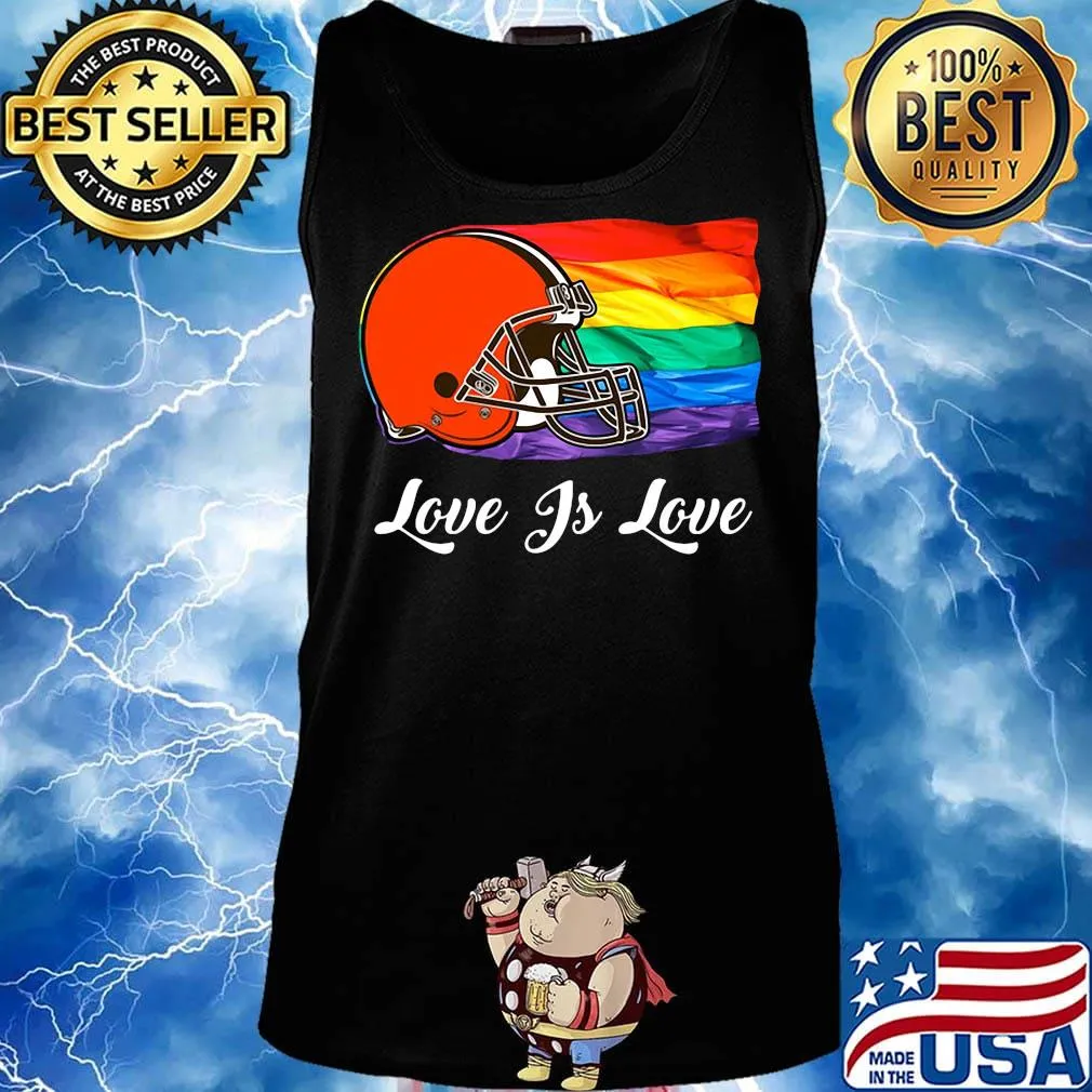 Lgbt flag cleveland browns love is love football logo s Tank top