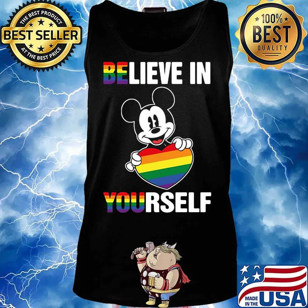 Lgbt mickey mouse hug heart believe in yourself s Tank top