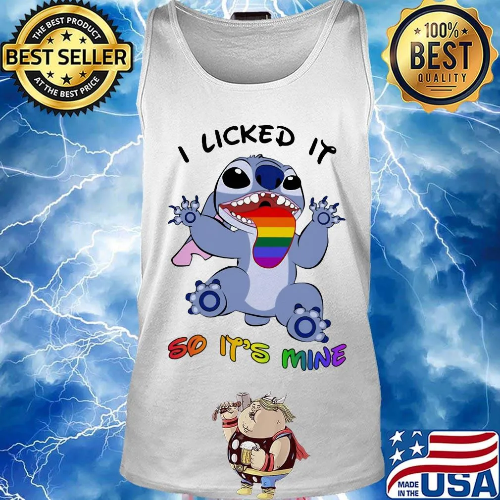 Lgbt rainbow stitch i licked it so it's mine s Tank top