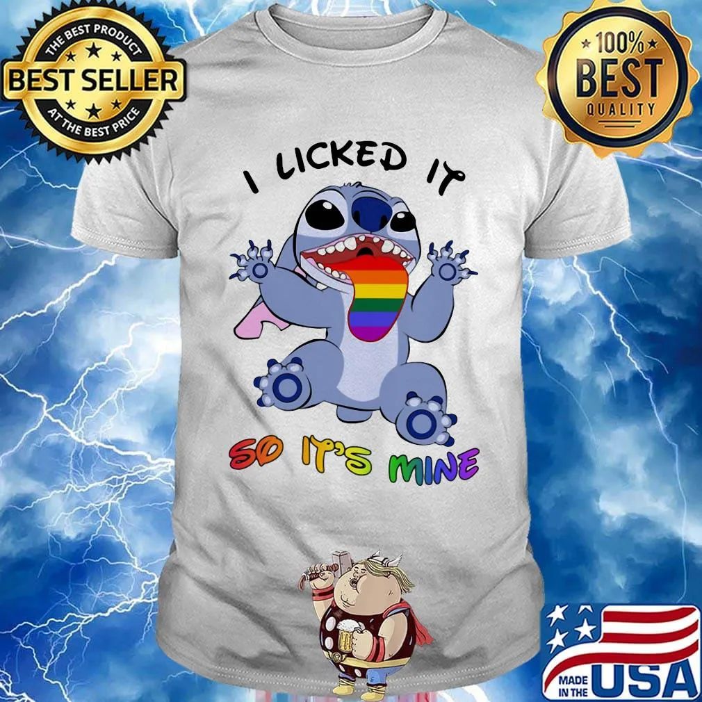 Lgbt rainbow stitch i licked it so it's mine shirt