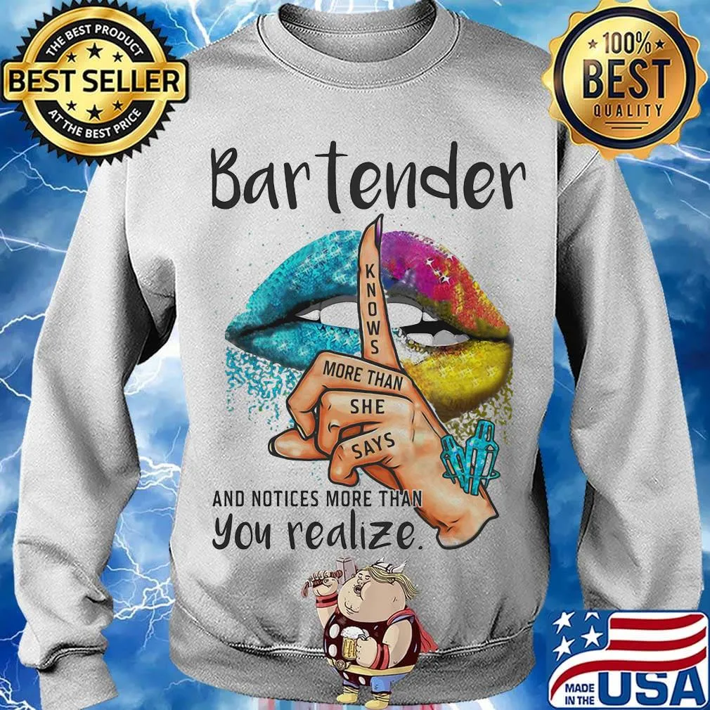 Lips bartender and notices more than you realize s Sweater