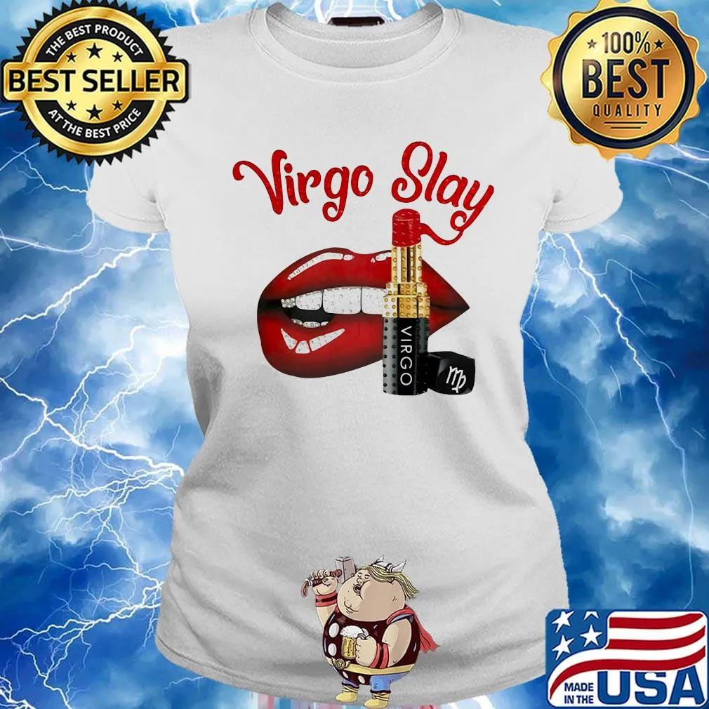 Lips virgo slay lipstick s Ladies tee