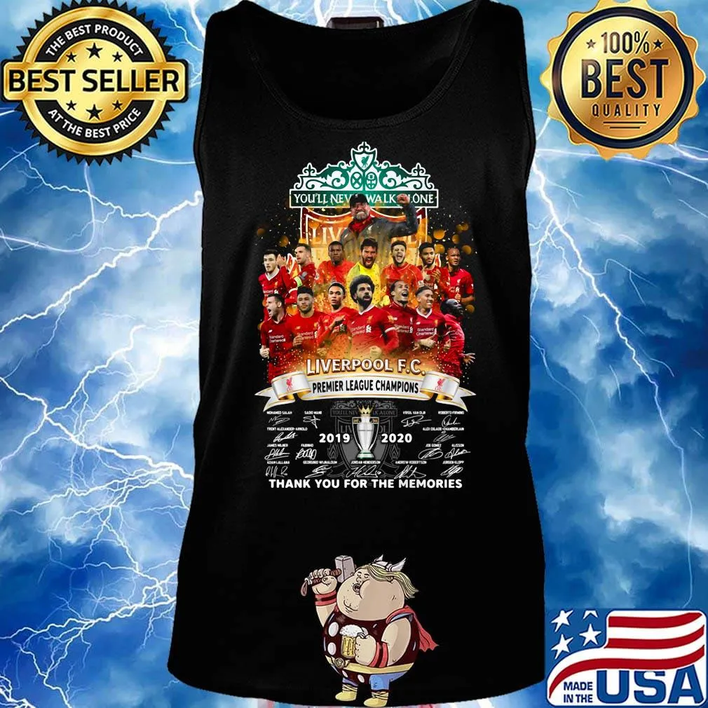 Liverpool fc premier league champions 2019 2020 thank you for the memories signatures s Tank top