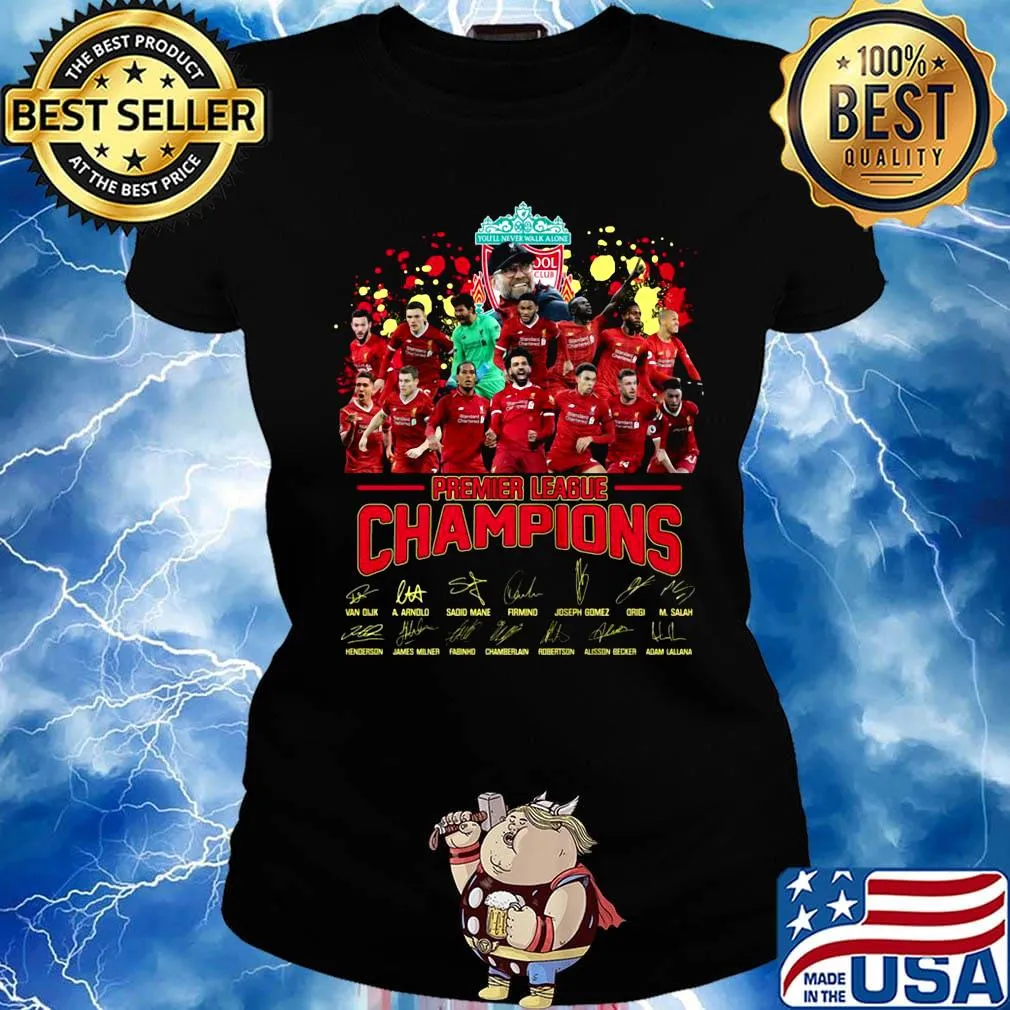 Liverpool fc premier league champions signatures s Ladies tee