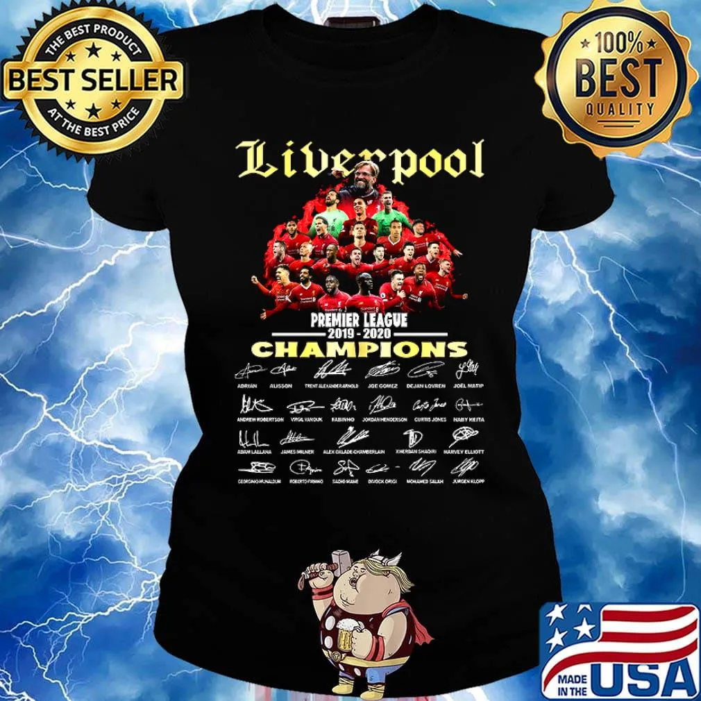 Liverpool premier league 2019-2020 champions signature s Ladies tee