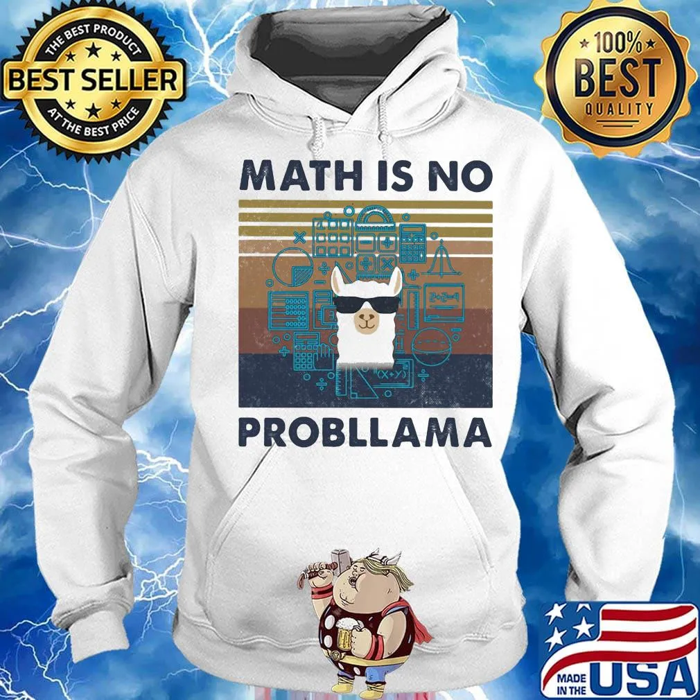Llama math is no probllama vintage retro s Hoodie