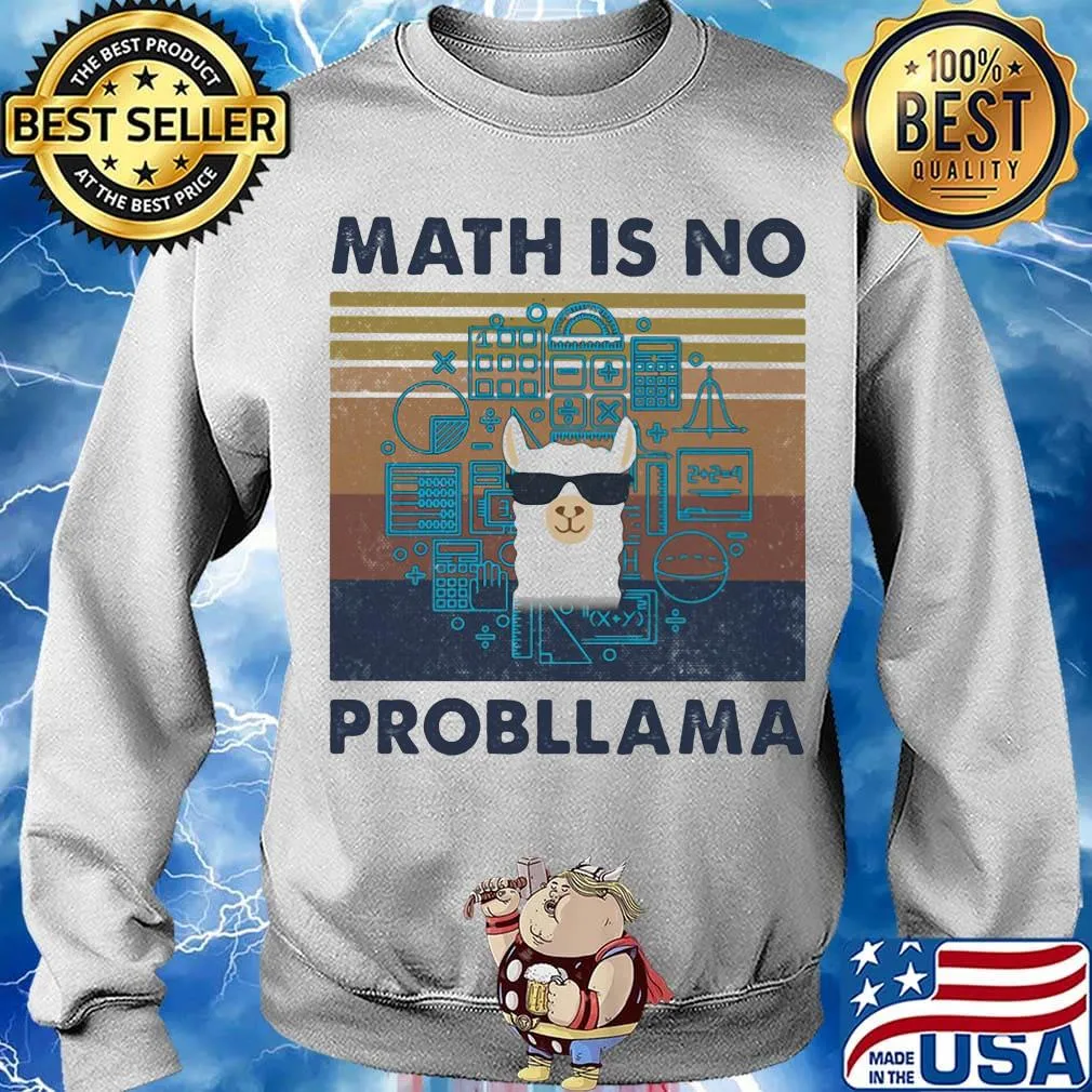 Llama math is no probllama vintage retro s Sweater