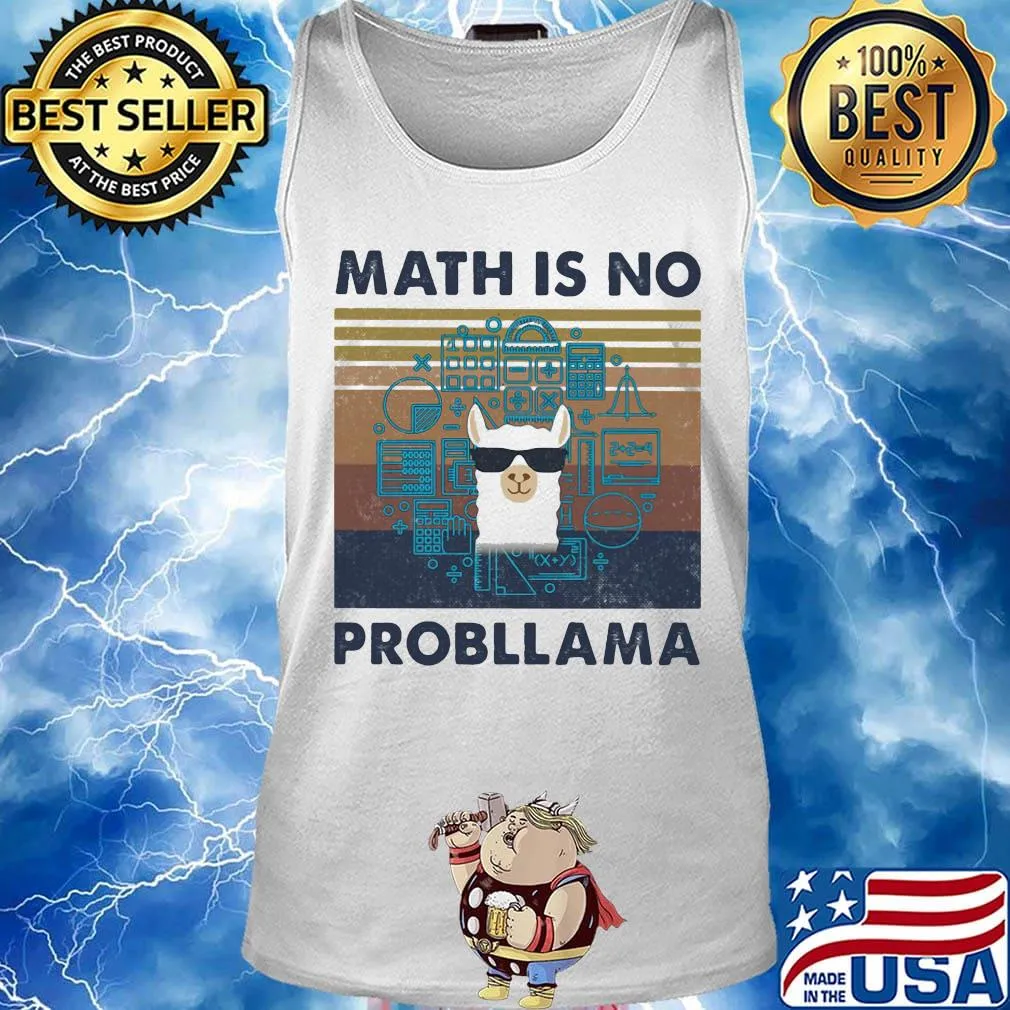 Llama math is no probllama vintage retro s Tank top