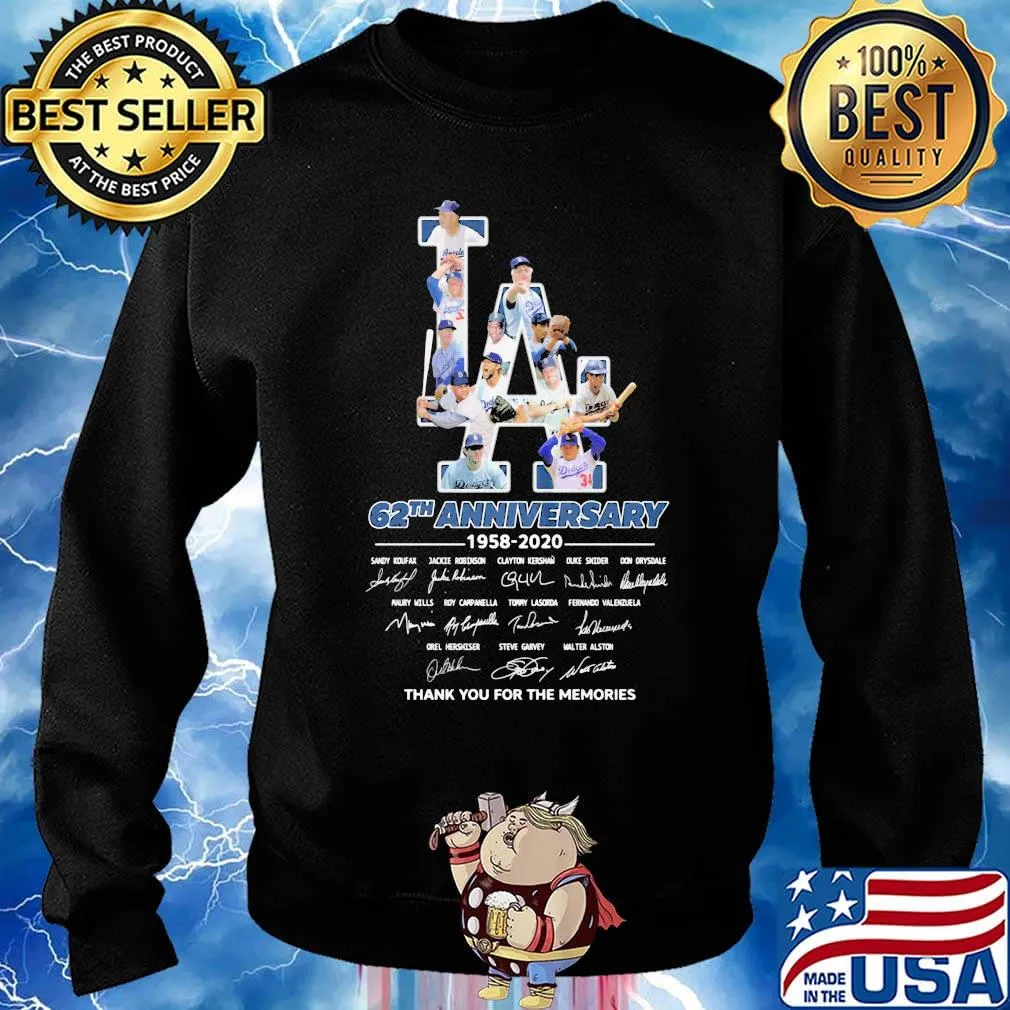 Los angeles dodgers 62th anniversary 1958 2020 thank you for the memories signatures s Sweater