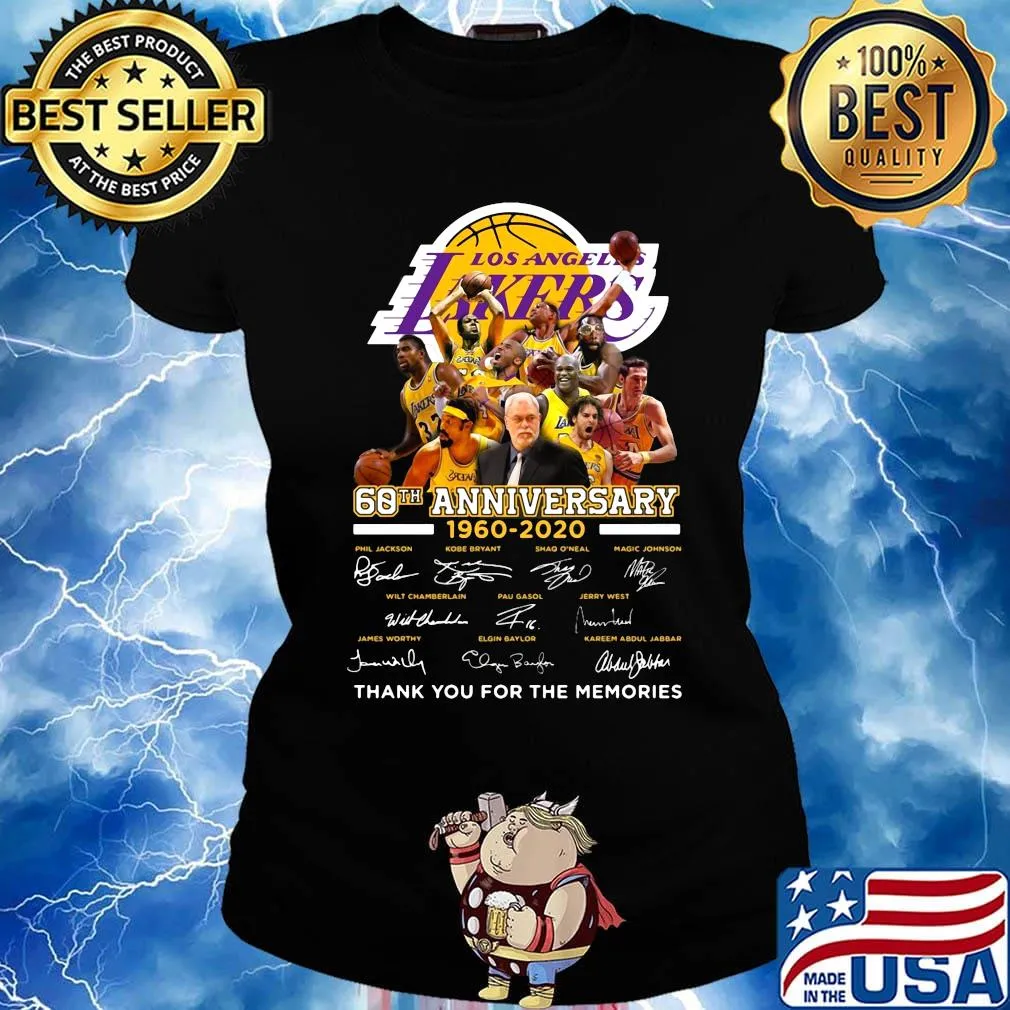 Los angeles lakers 60th anniversary 1960 2020 thank you for the memories signatures s Ladies tee