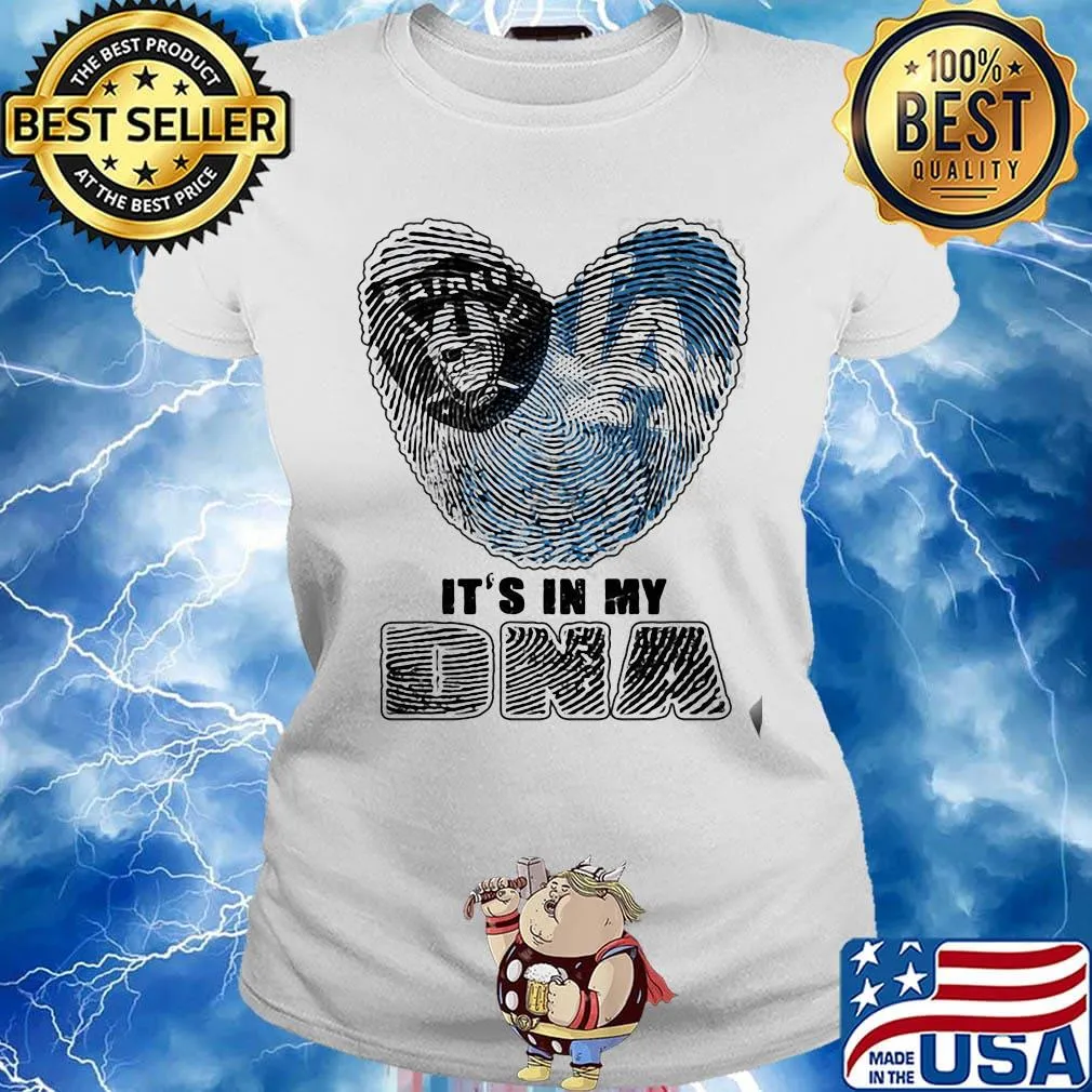 Los angeles raiders and los angeles dodgers hearts it's in my dna s Ladies tee
