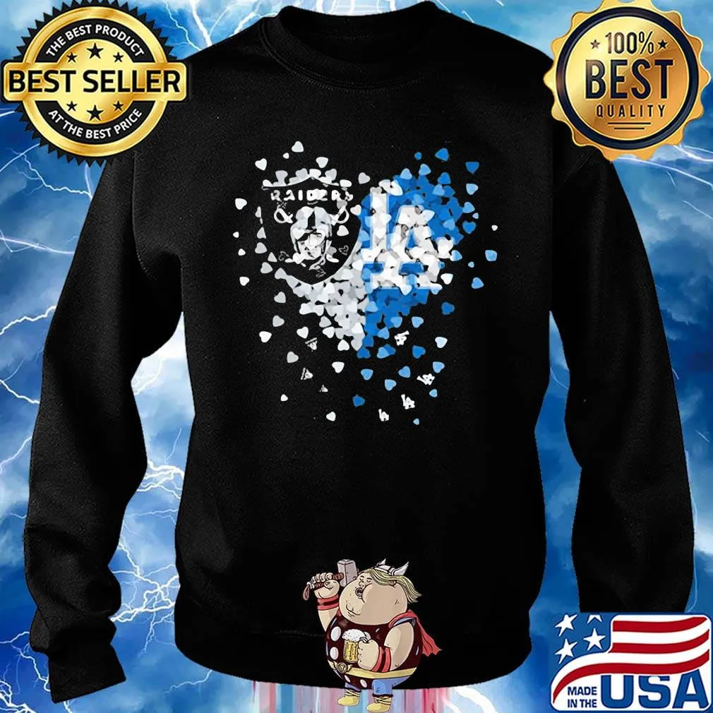 Los angeles raiders and los angeles dodgers hearts s Sweater