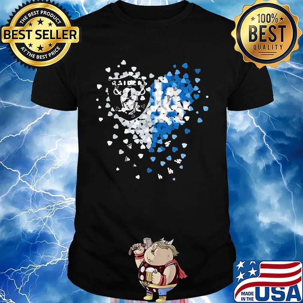 Los angeles raiders and los angeles dodgers hearts shirt