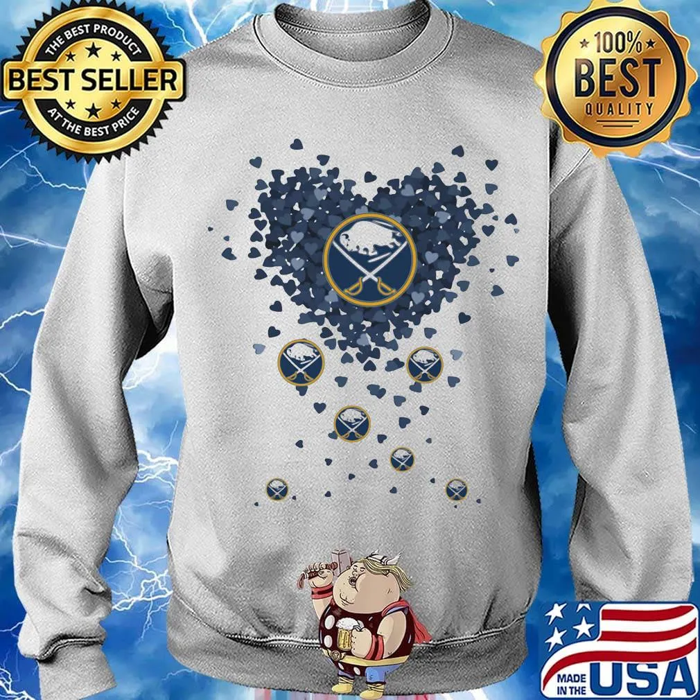 Love buffalo sabres hockey logo hearts s Sweater