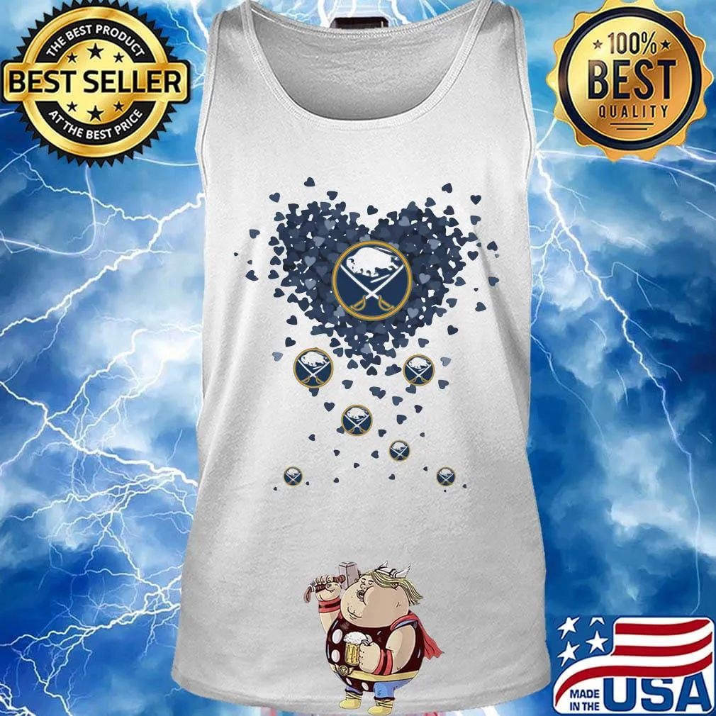 Love buffalo sabres hockey logo hearts s Tank top