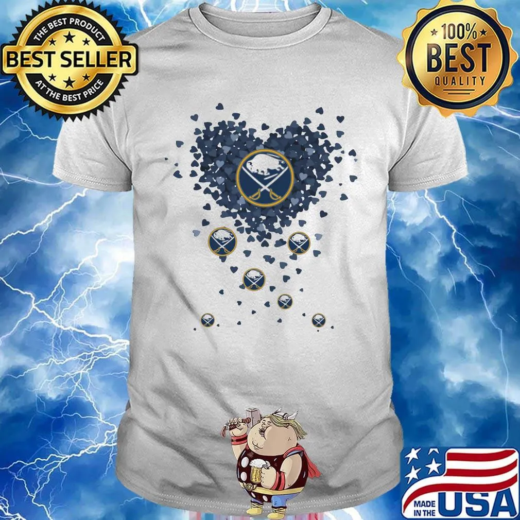 Love buffalo sabres hockey logo hearts shirt