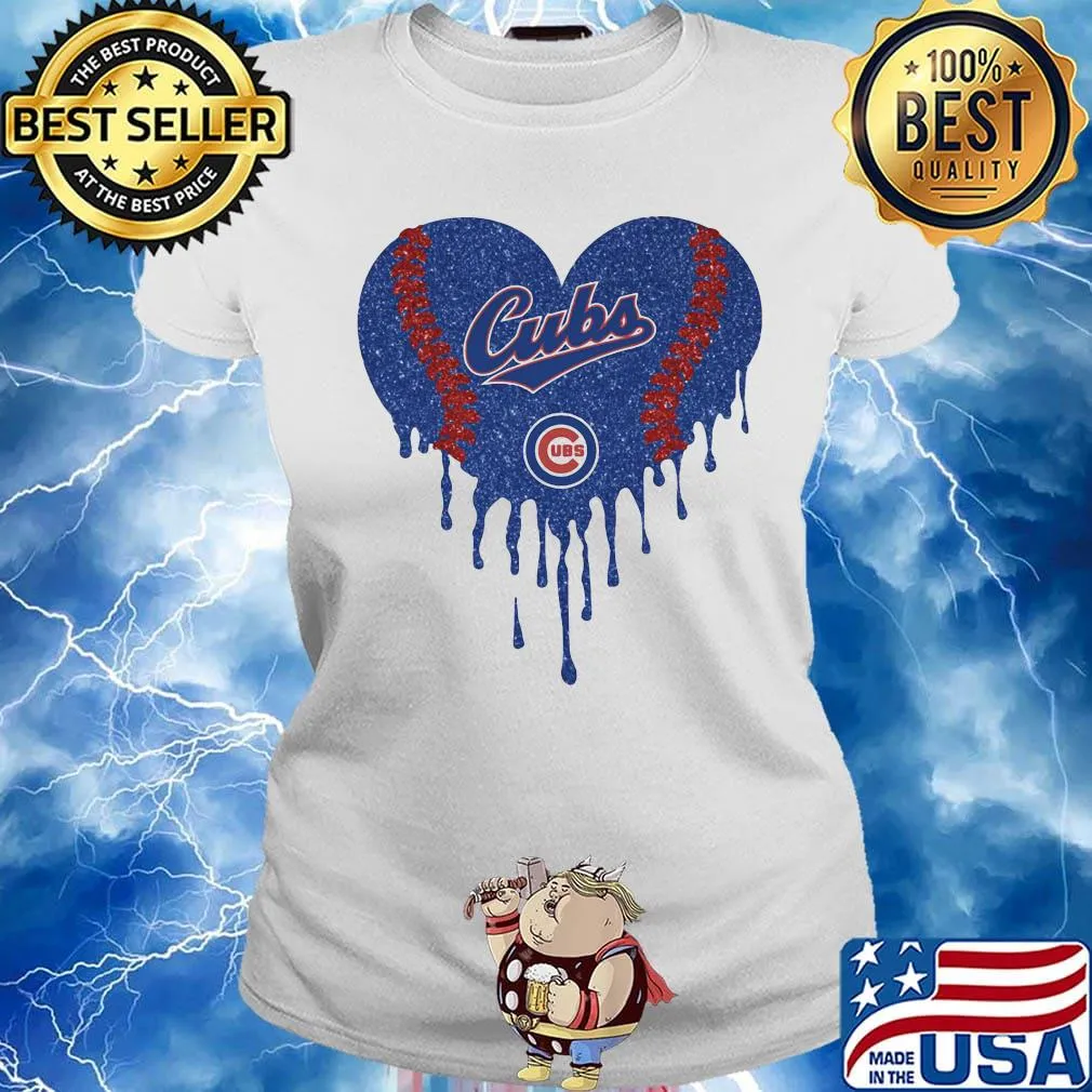 Love chicago cubs baseball heart diamond s Ladies tee