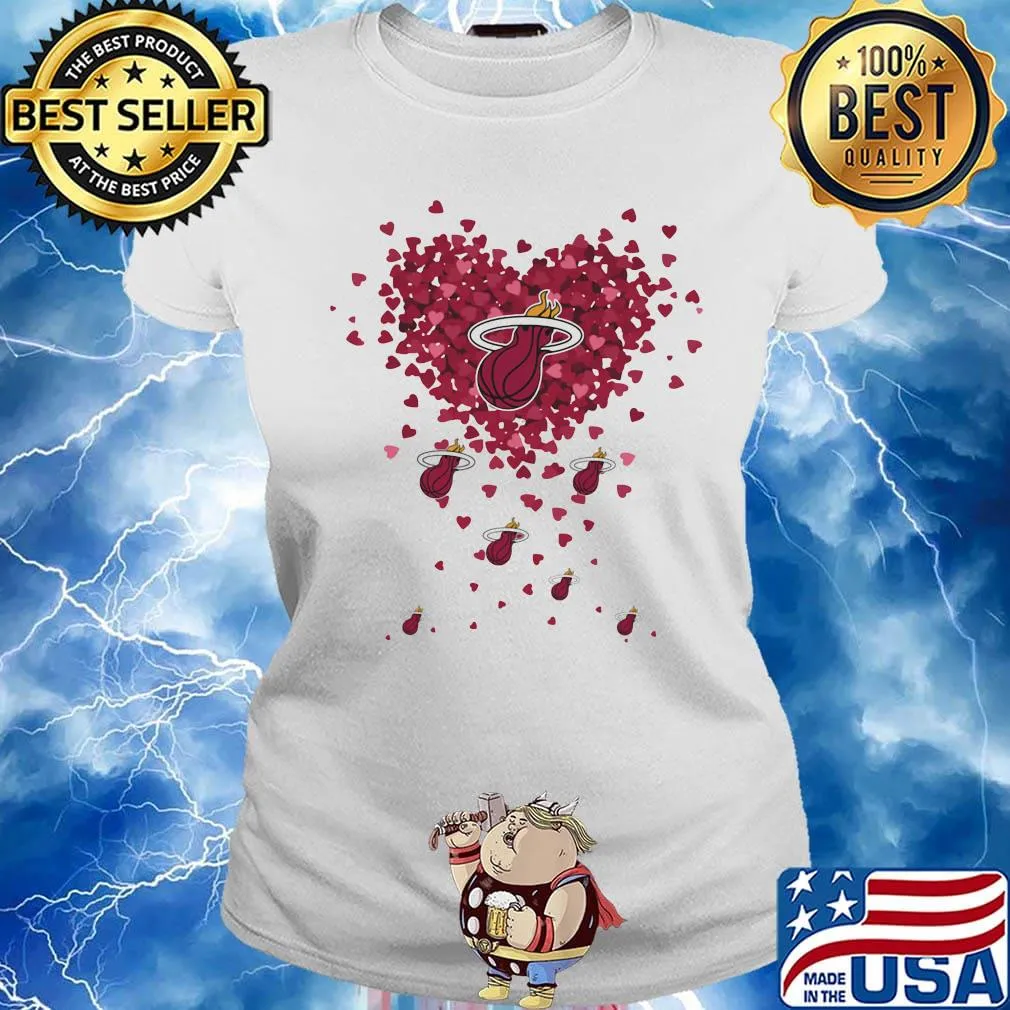 Love miami heat basketball hearts s Ladies tee