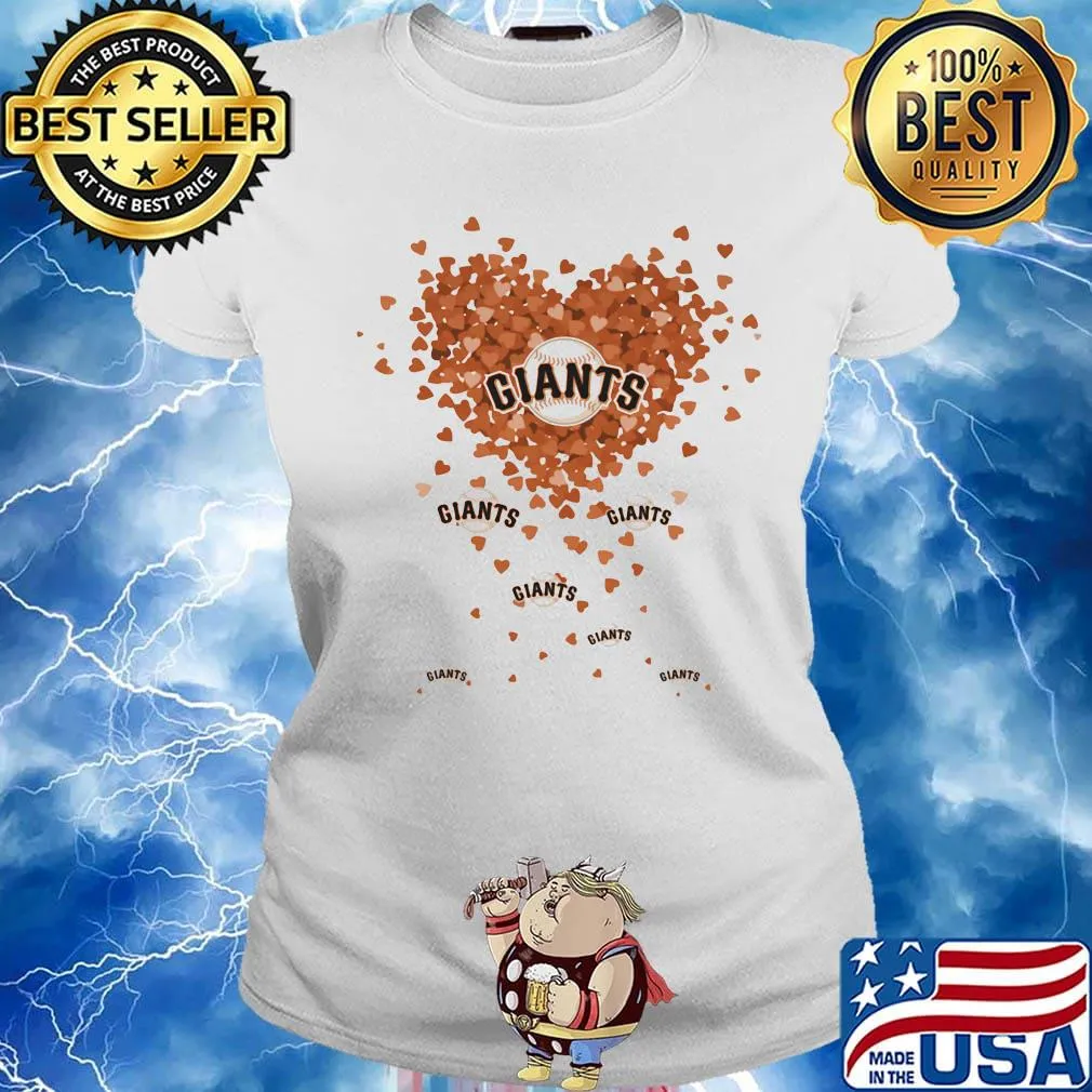 Love new york giants baseball hearts s Ladies tee