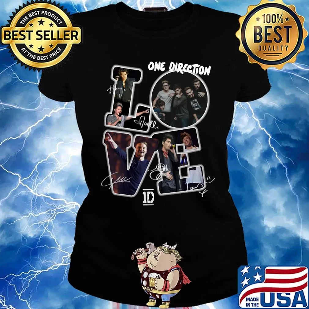 Love one direction members signatures s Ladies tee