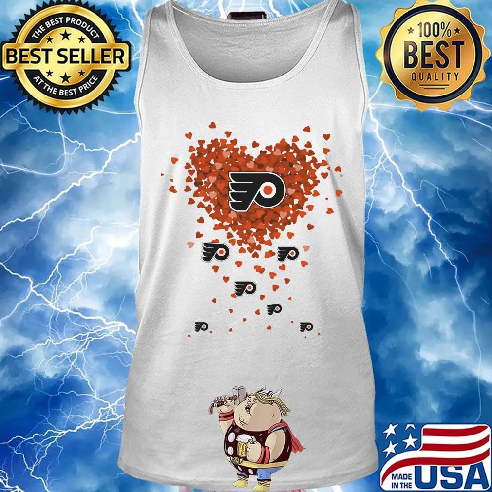 Love philadelphia flyers hockey logo hearts s Tank top