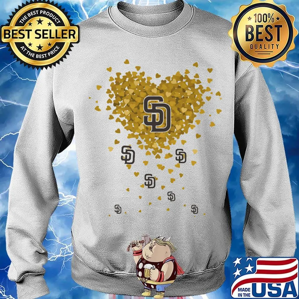 Love san diego padres baseball logo hearts s Sweater