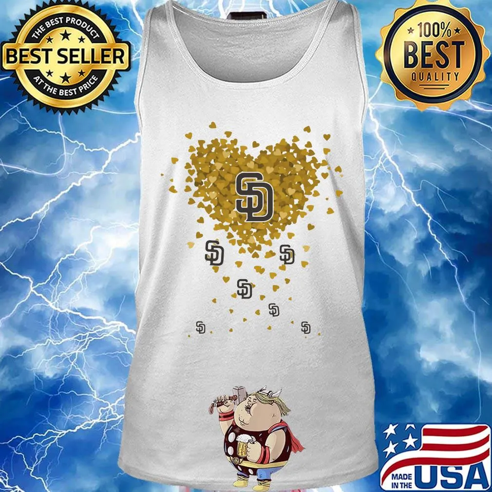 Love san diego padres baseball logo hearts s Tank top