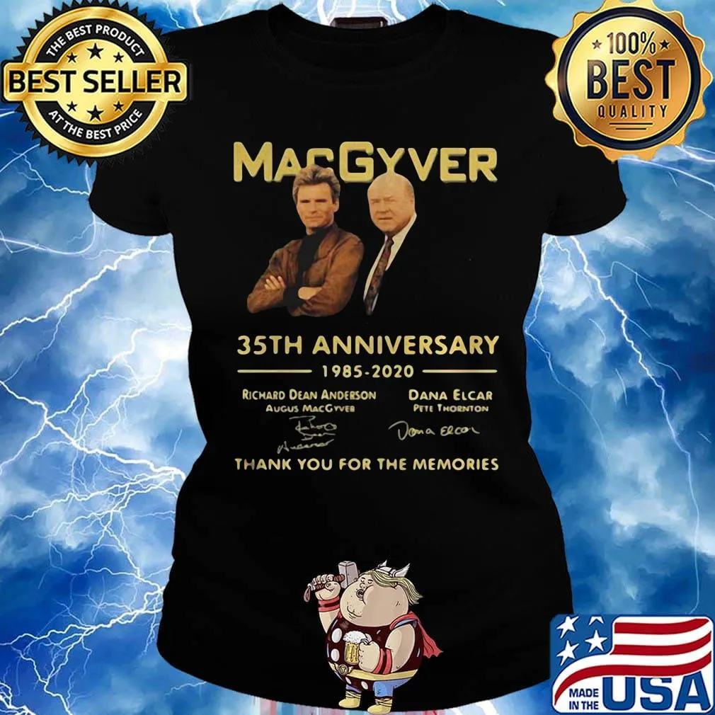 Macgyver movie 35th anniversary 1985 2020 thank you for the memories signatures s Ladies tee
