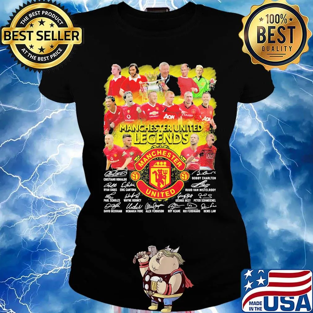 Manchester united legends players signatures s Ladies tee
