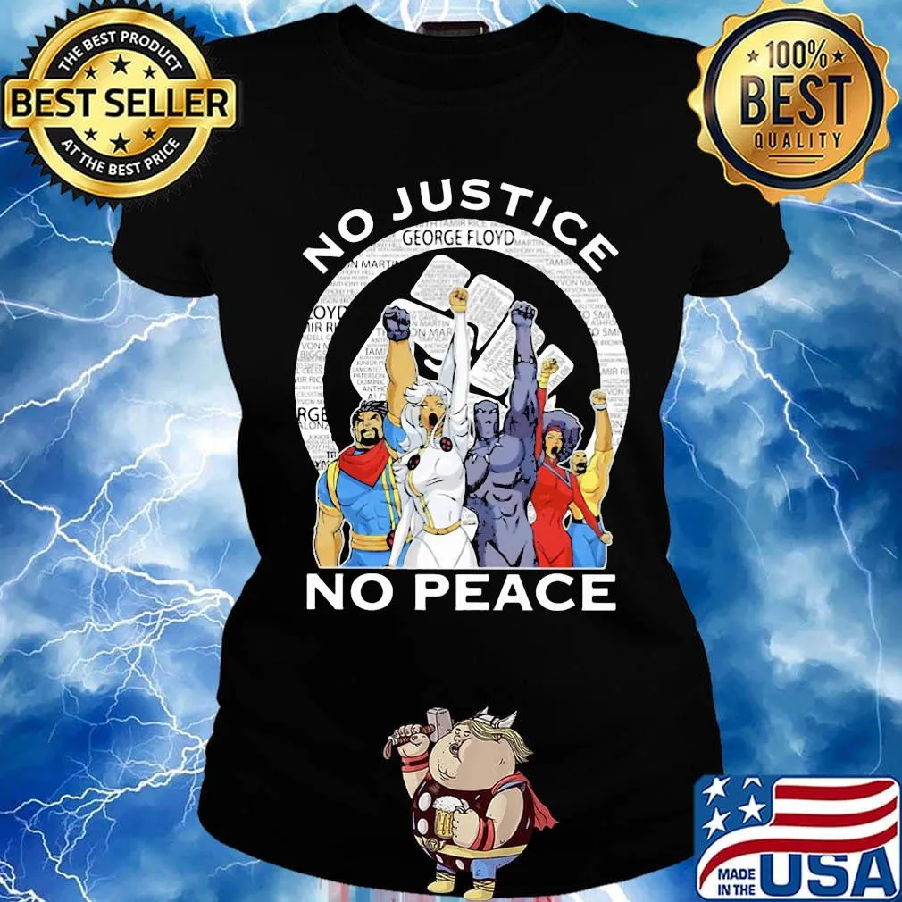 Marvel heroes no justice no peace black lives matter s Ladies tee