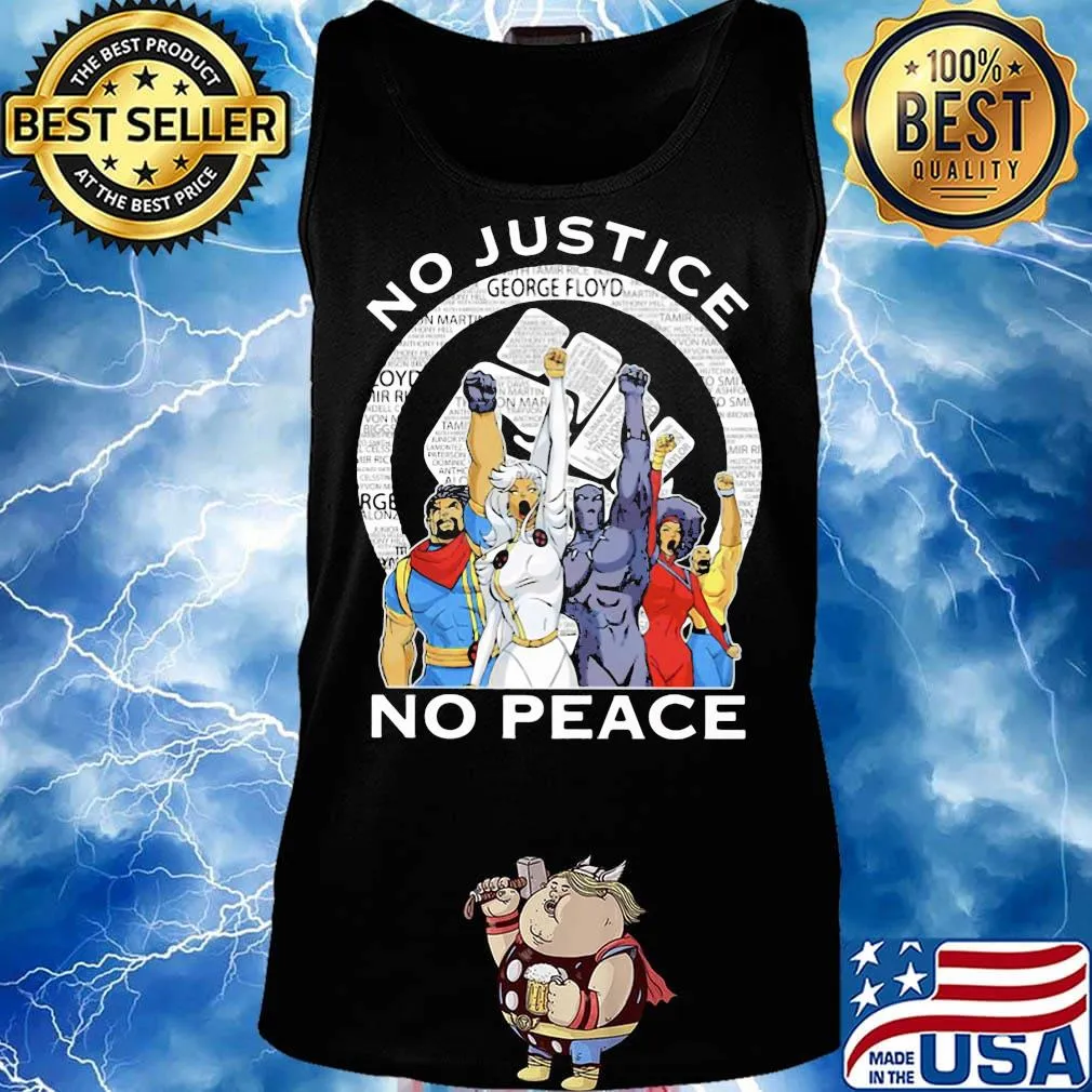 Marvel heroes no justice no peace black lives matter s Tank top