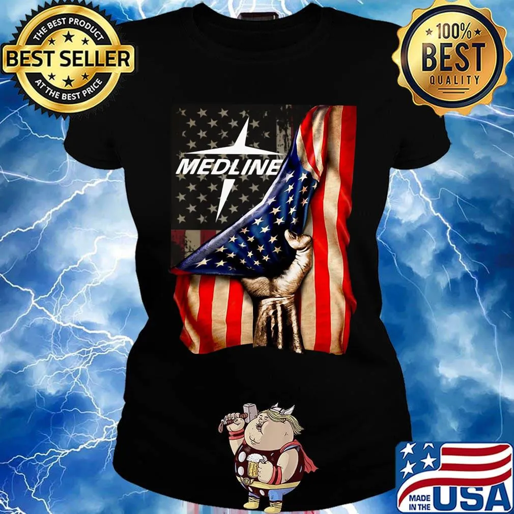 Medline logo american flag independence day s Ladies tee