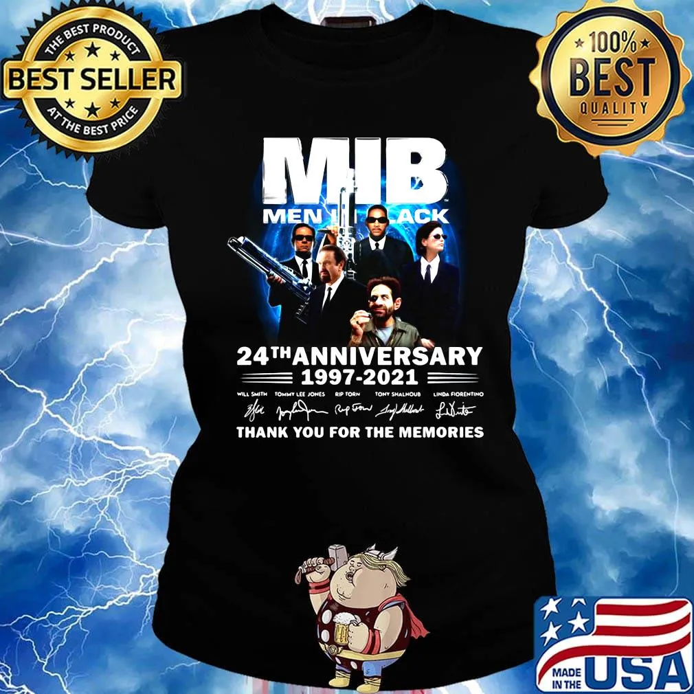 Mib men in black 24th anniversary 1997 2021 thank you for the memories signatures s Ladies tee