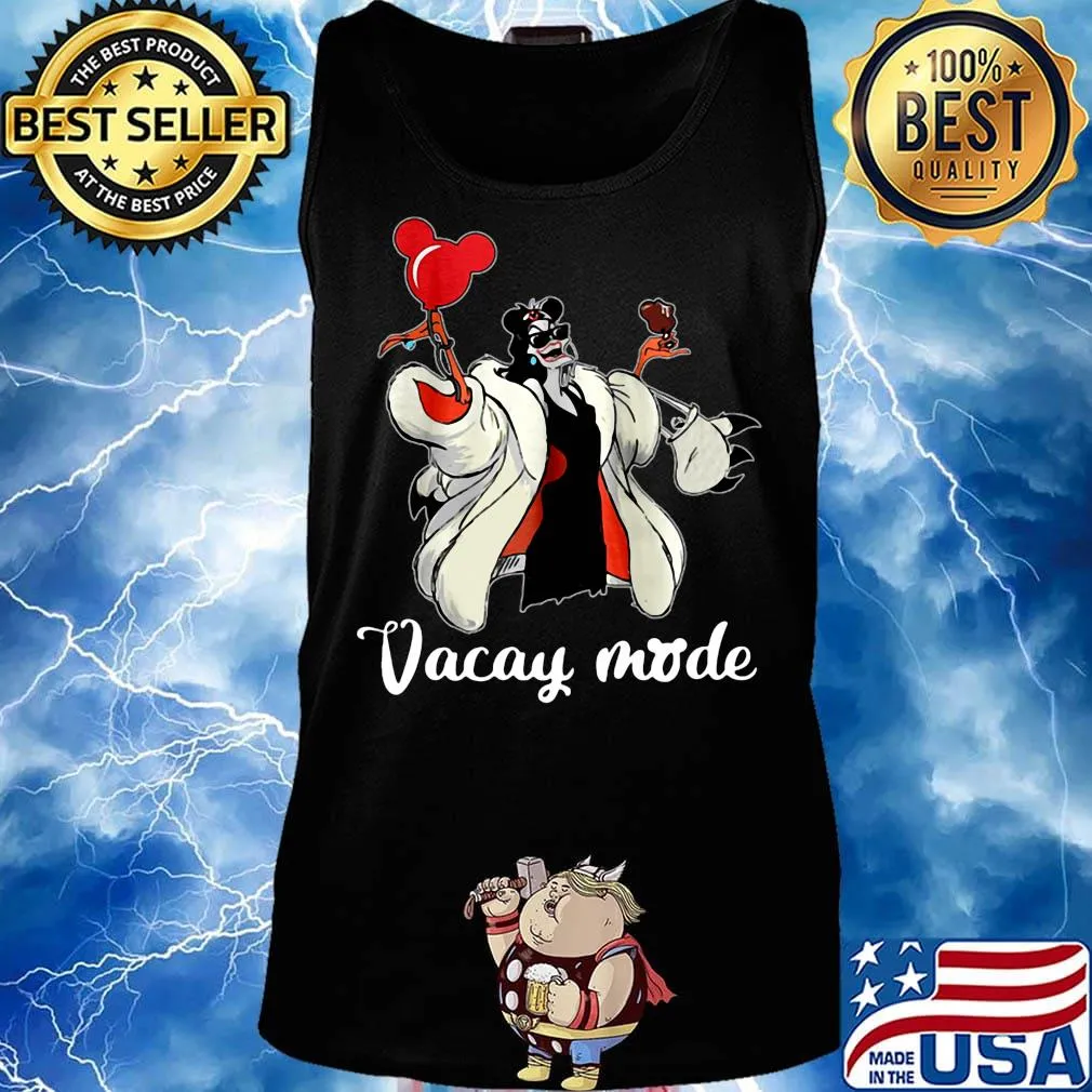 Mickey mouse cruella de vil vacay mode s Tank top