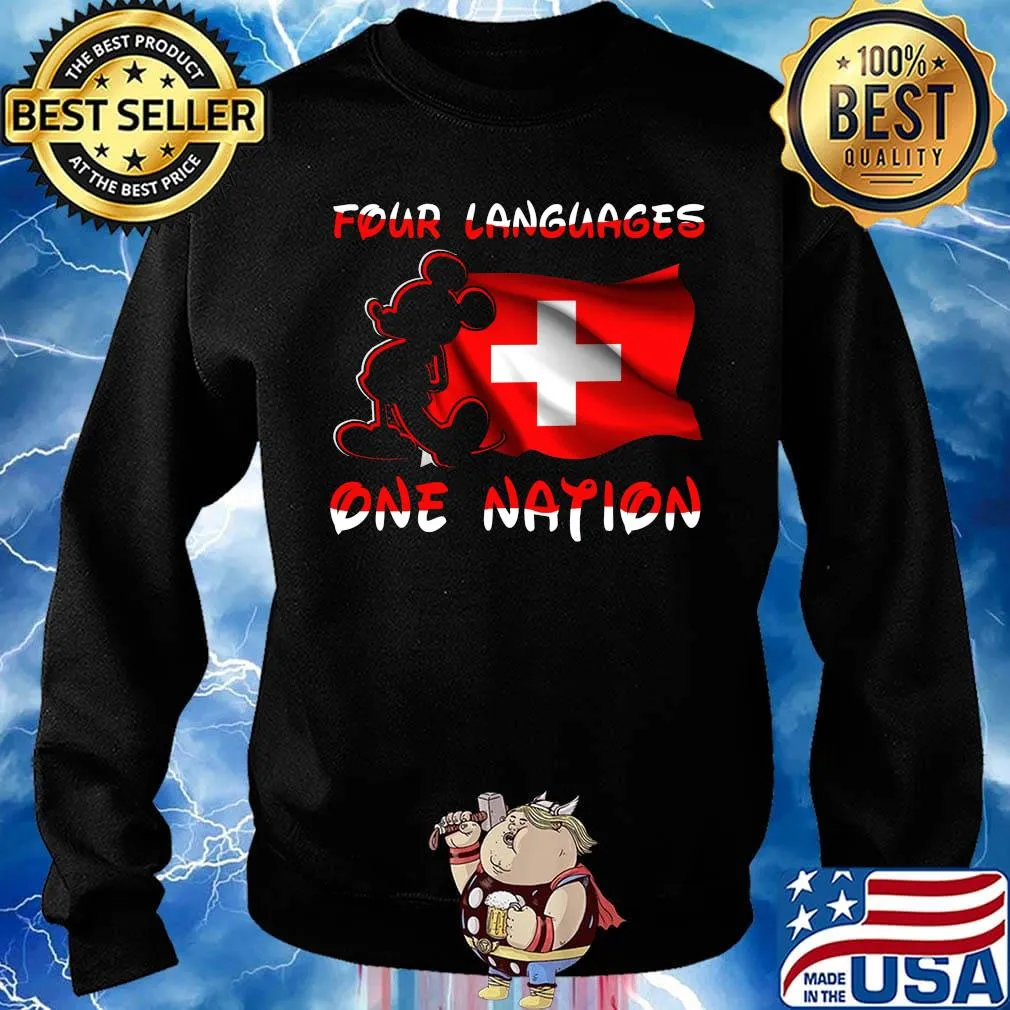 Mickey mouse four languages one nation flag s Sweater