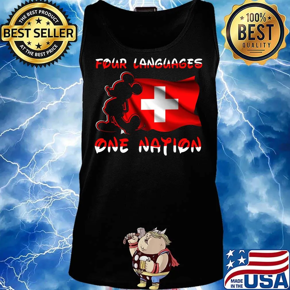 Mickey mouse four languages one nation flag s Tank top