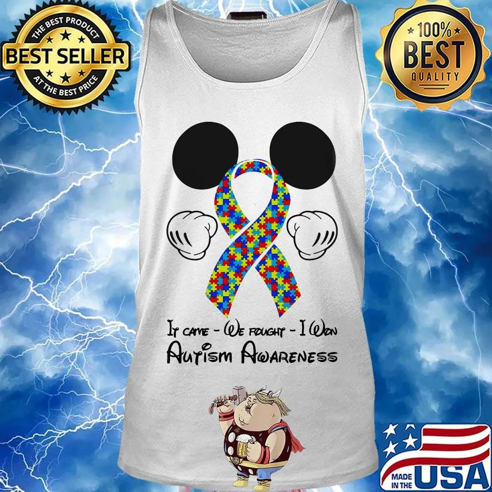 Mickey mouse if came we fought i won autism awareness s Tank top